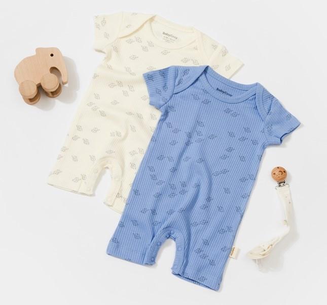 Strampler Kurze, Kurzarm Unisex Blau 56 von BabyCosy Organic