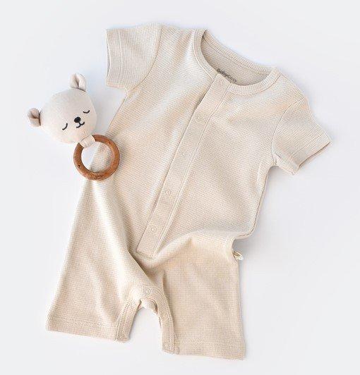 Strampler Kurze, Kurzarm Unisex Stone Washed 80 von BabyCosy Organic