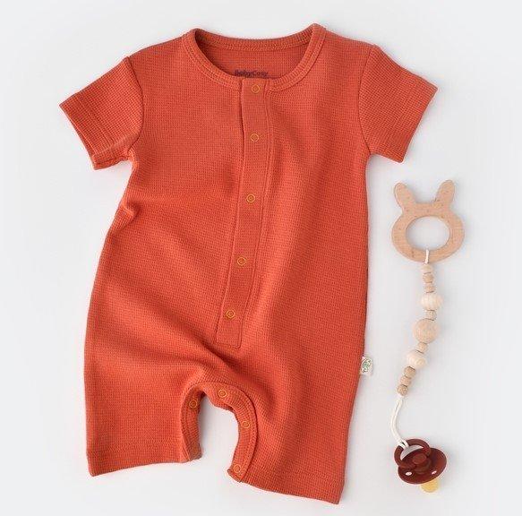 Strampler Kurze, Kurzarm Unisex Zimt 68 von BabyCosy Organic