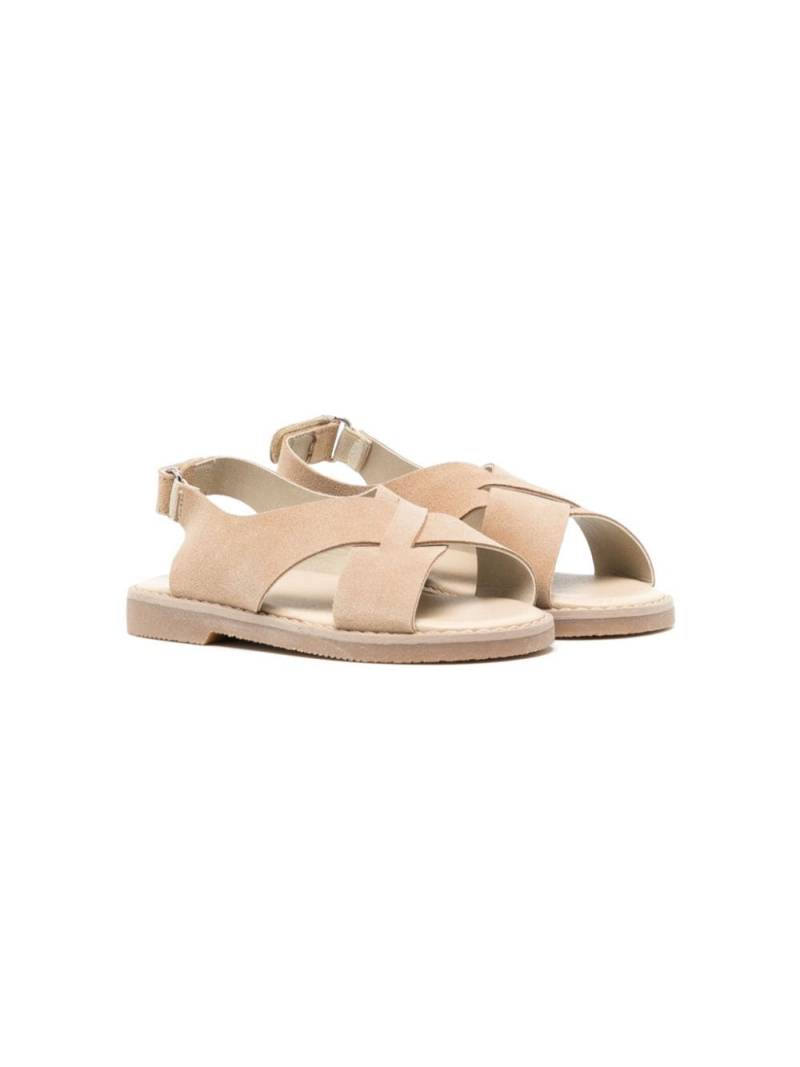 BabyWalker crossover-strap suede sandals - Neutrals von BabyWalker