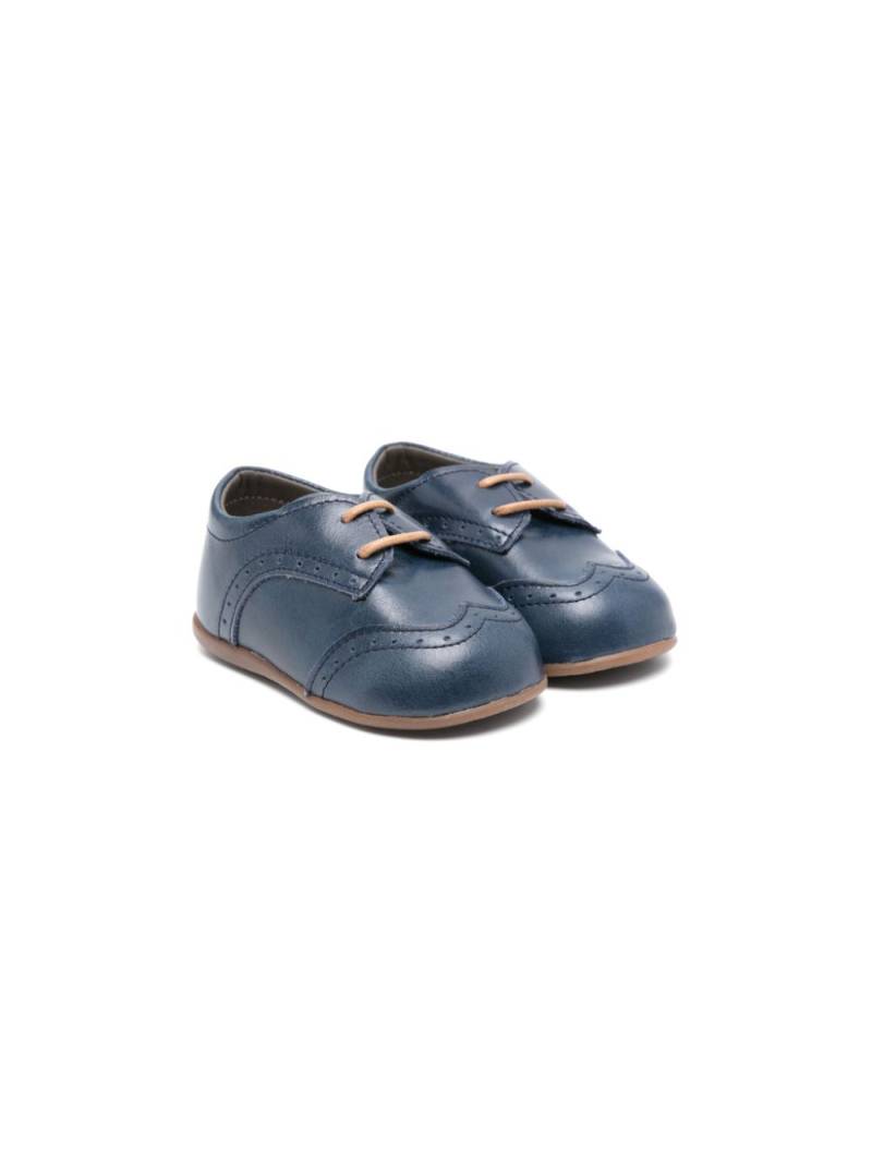 BabyWalker square-toe leather crib shoes - Blue von BabyWalker