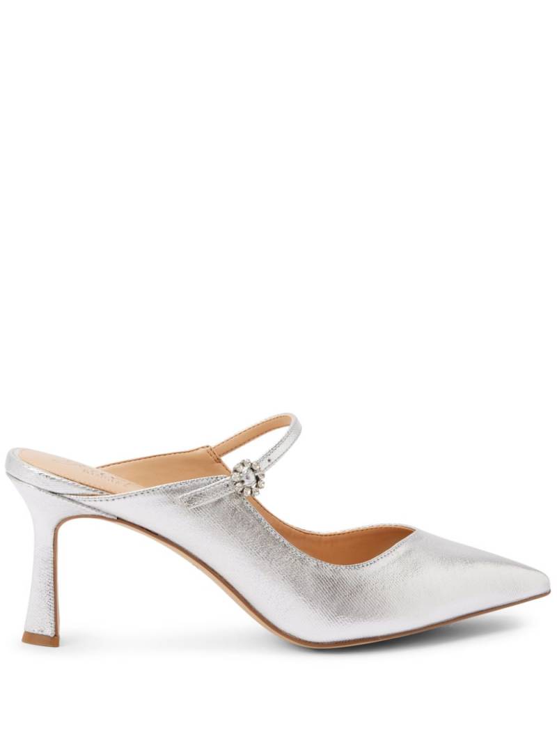 Badgley Mischka 75mm Kaylin pointed-toe mules - Silver von Badgley Mischka