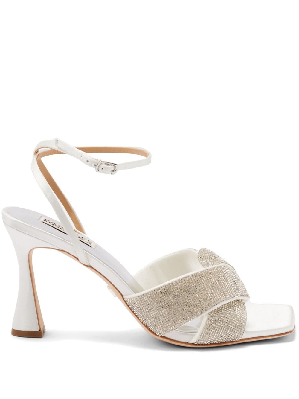 Badgley Mischka 85mm Brinlee satin sandals - White von Badgley Mischka