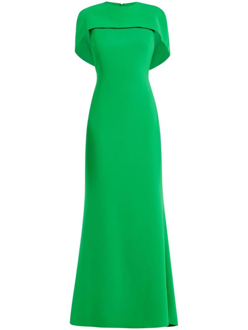 Badgley Mischka cap-sleeved crepe gown - Green von Badgley Mischka