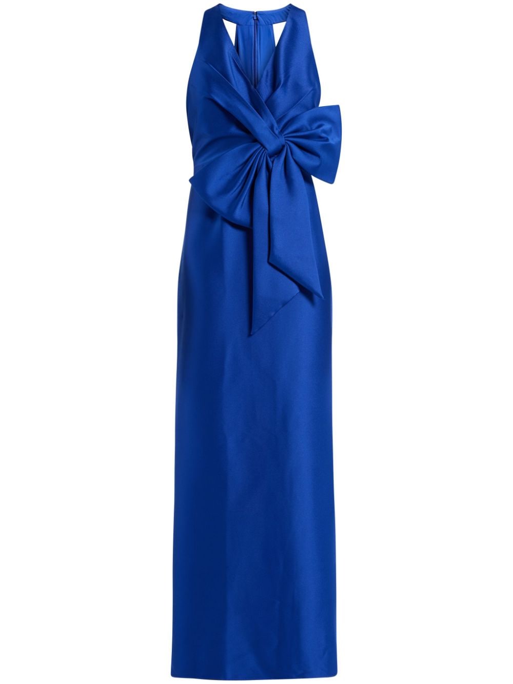 Badgley Mischka halter-neck bow-detail gown - Blue von Badgley Mischka