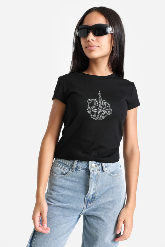 Bae Crop T-Shirt | Schwarz | Damen  | XS von Bae