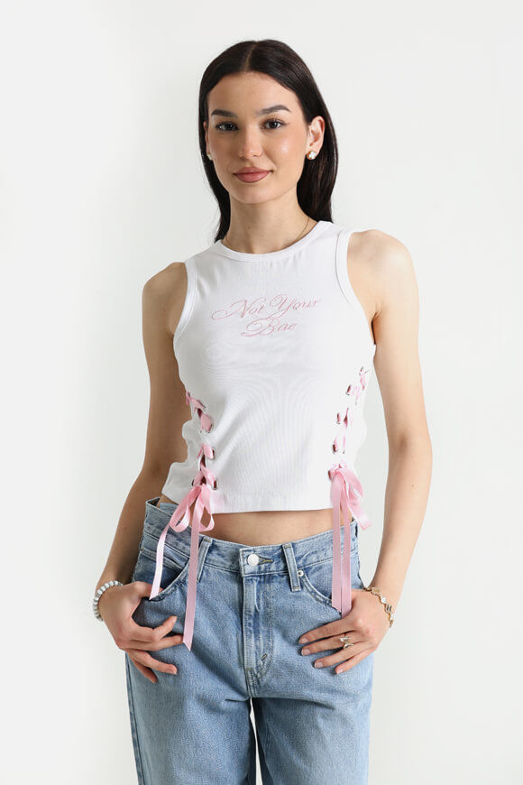 Bae Geripptes Crop Tanktop | Weiss | Damen  | L von Bae