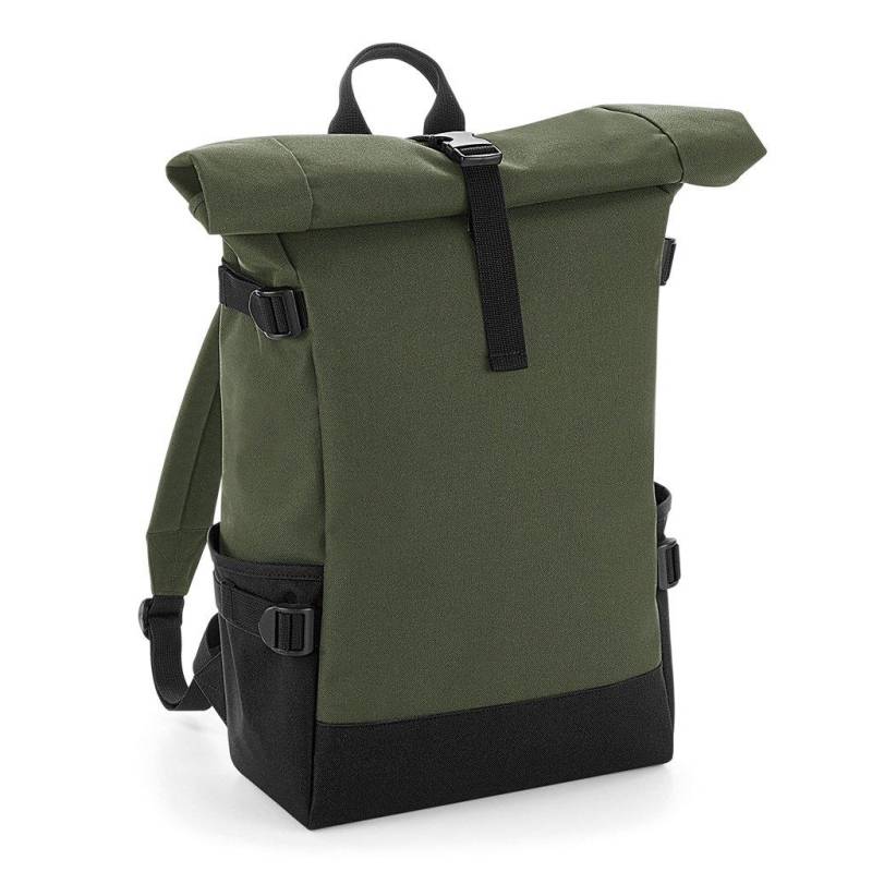 Block Rucksack Mit Rollverschluss Herren Olivegrün ONE SIZE von Bagbase