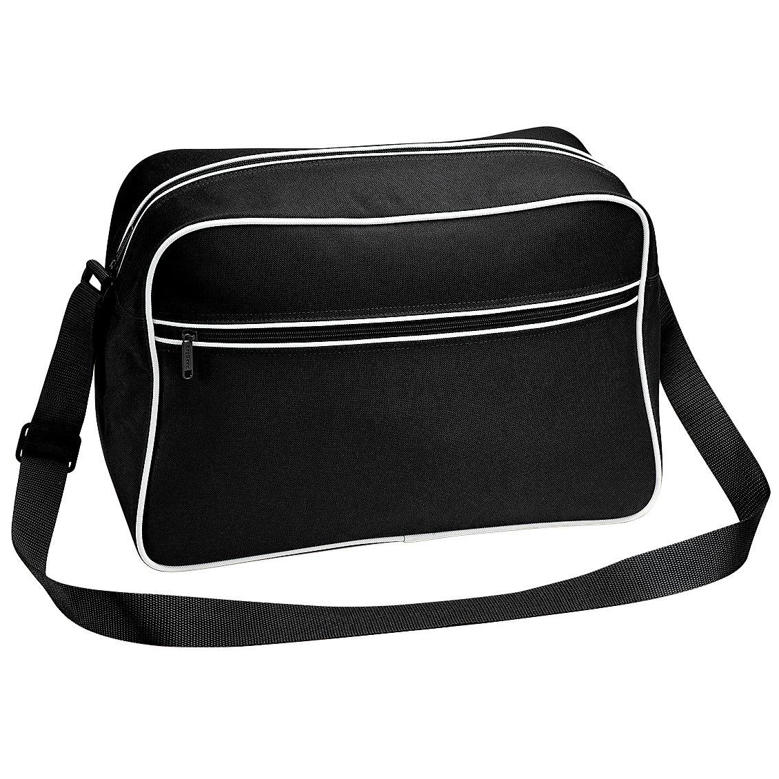 Retro Schultertasche Mit Verstellbarem Riemen, 18 Liter (2 Stückpackung) Damen Schwarz ONE SIZE von Bagbase