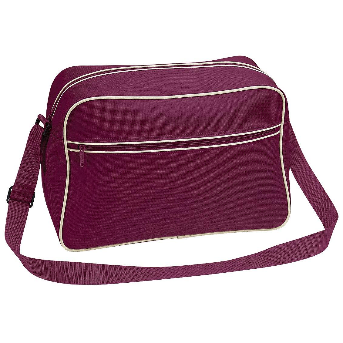 Retro Schultertasche Mit Verstellbarem Riemen, 18 Liter Damen Weinrot ONE SIZE von Bagbase