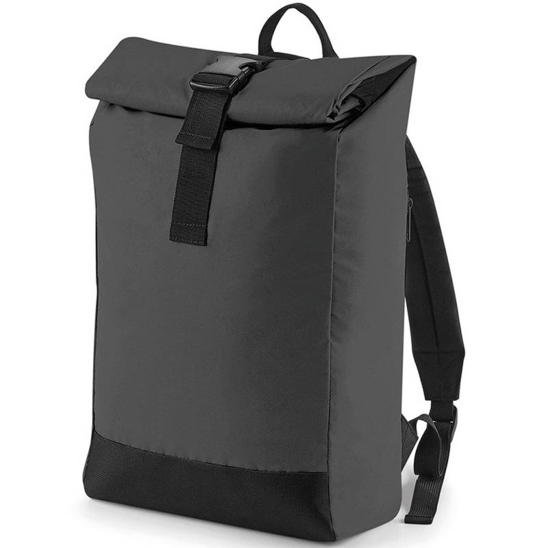 Rucksack Mit Rolltop, Reflektierend Herren Schwarz ONE SIZE von Bagbase