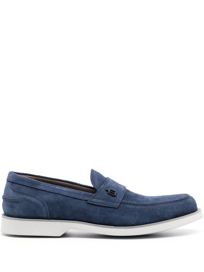 Baldinini logo-plaque suede loafers - Blue von Baldinini