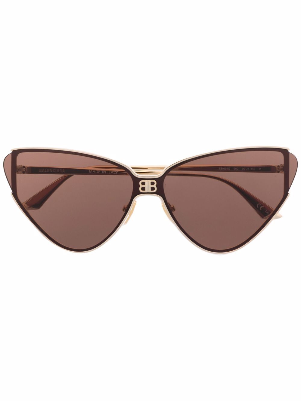 Balenciaga Eyewear BB0191S Cateye Sunglasses - Gold von Balenciaga Eyewear