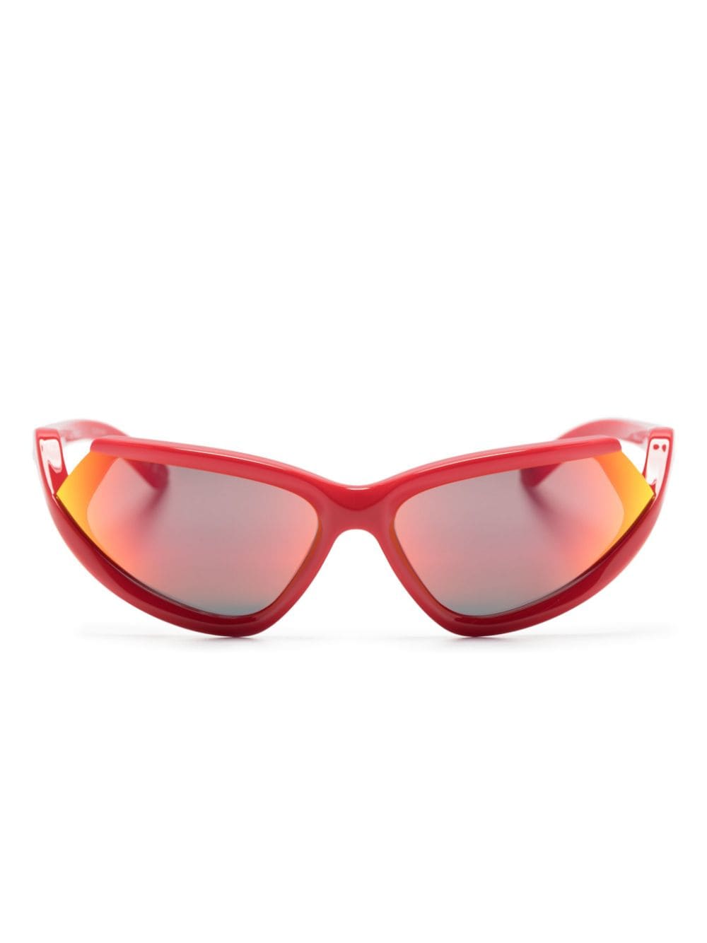 Balenciaga Eyewear Side Xpand Mirror oval-frame sunglasses - Red von Balenciaga Eyewear