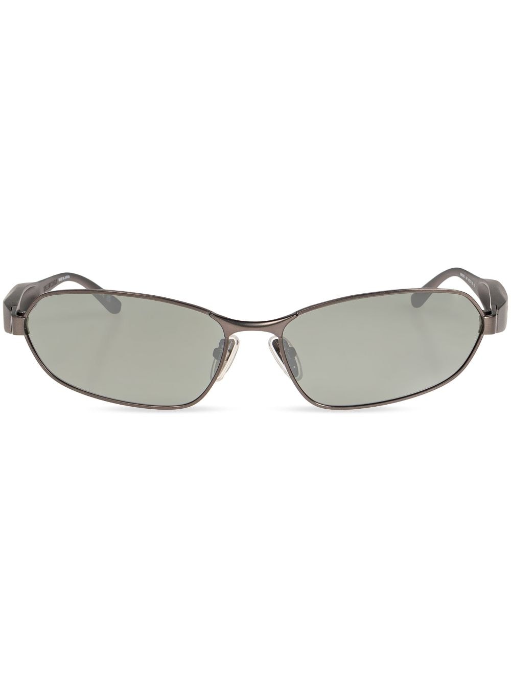 Balenciaga Eyewear logo-engraved rectangle-frame sunglasses - Silver von Balenciaga Eyewear