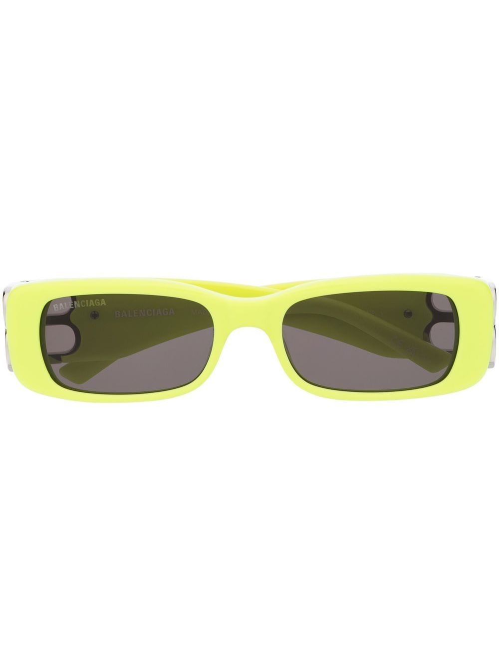 Balenciaga Eyewear logo-plaque rectangle-frame sunglasses - Yellow von Balenciaga Eyewear