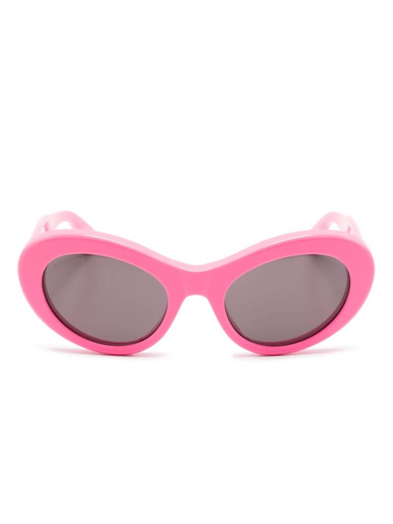 Balenciaga Eyewear logo-plaque round-frame sunglasses - Pink von Balenciaga Eyewear