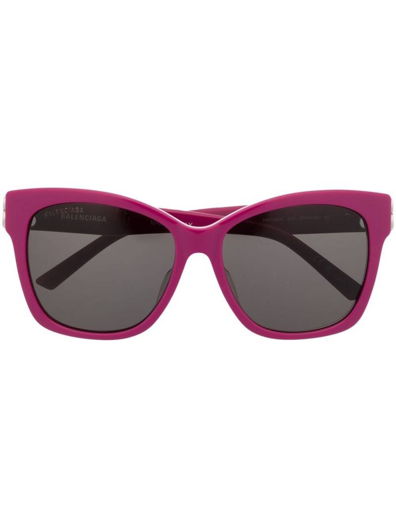 Balenciaga Eyewear logo-plaque square-frame sunglasses - Pink von Balenciaga Eyewear