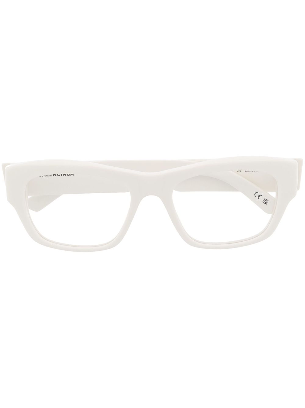 Balenciaga Eyewear logo-print rectangle-frame glasses - White von Balenciaga Eyewear