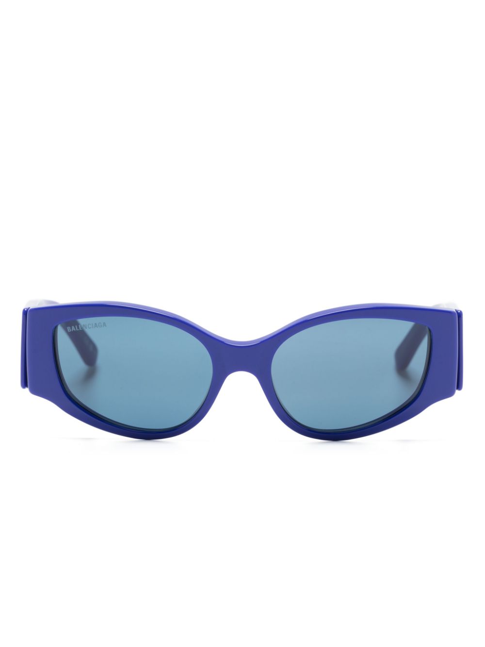 Balenciaga Eyewear logo print round-frame sunglasses - Blue von Balenciaga Eyewear