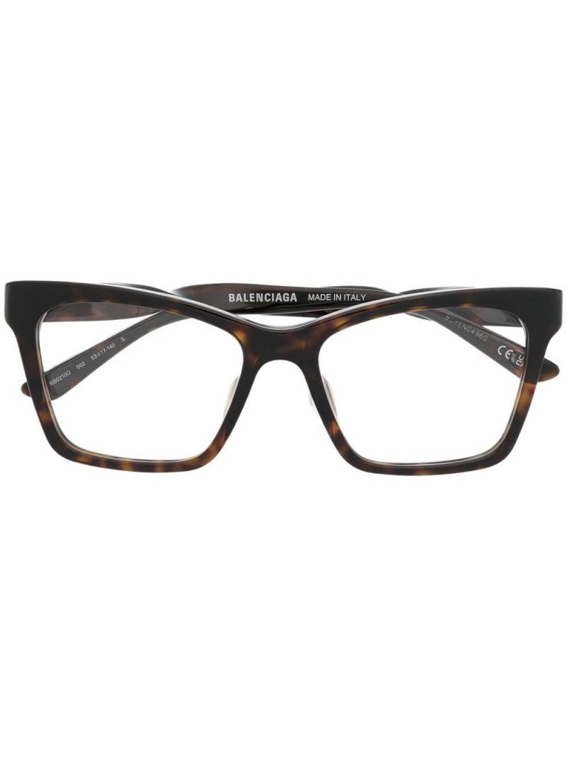 Balenciaga Eyewear twist-detail logo-print glasses - Brown von Balenciaga Eyewear