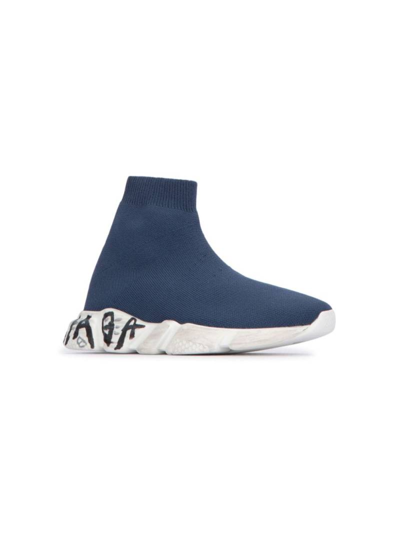 Balenciaga Kids Speed Graffiti sock sneakers - Blue von Balenciaga Kids