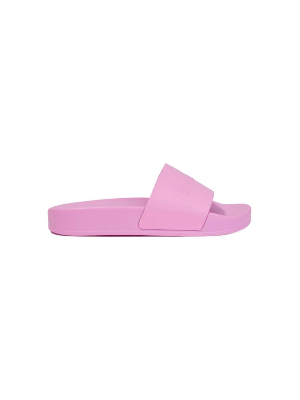 Balenciaga Kids logo-embossed open-toe slides - Pink von Balenciaga Kids