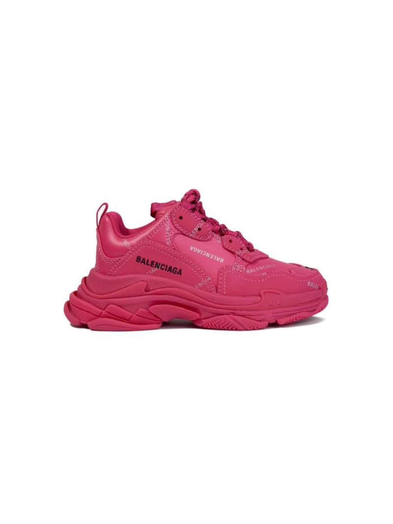 Balenciaga Kids logo-print chunky leather sneakers - Pink von Balenciaga Kids