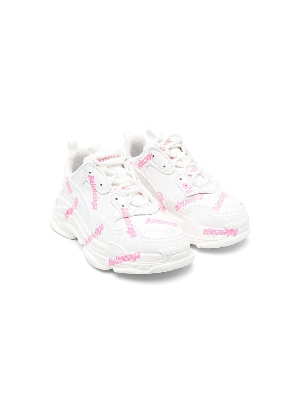 Balenciaga Kids Triple S logo-print sneakers - White von Balenciaga Kids