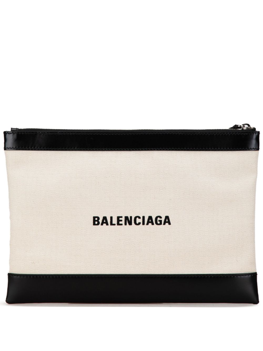 Balenciaga Pre-Owned 2010-2024 Canvas Navy Clip M clutch bag - Brown von Balenciaga Pre-Owned