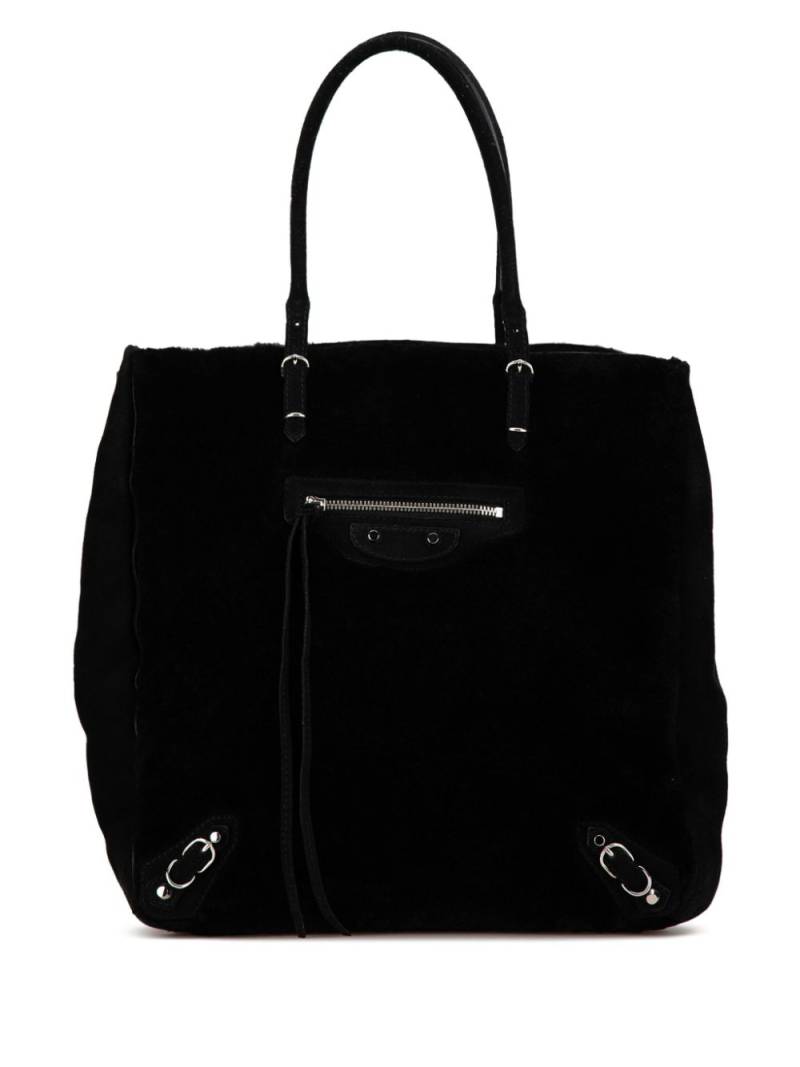 Balenciaga Pre-Owned 2010-2024 Shearling Papier A5 tote bag - Black von Balenciaga Pre-Owned