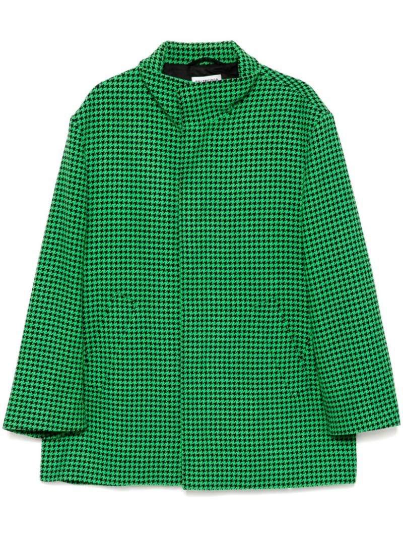 Balenciaga Pre-Owned Houndstooth Wool Coat - Green von Balenciaga Pre-Owned