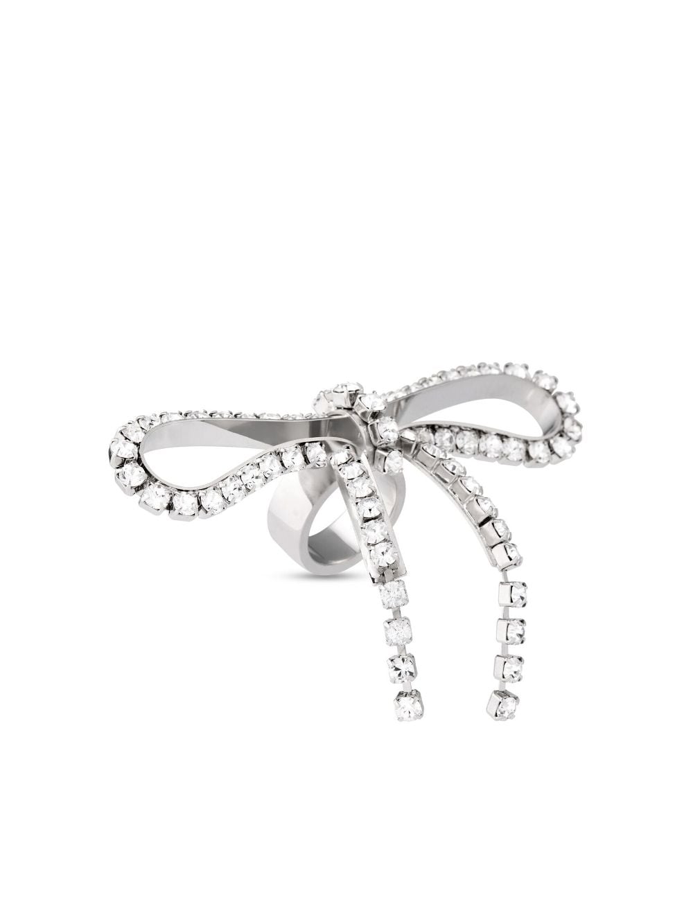 Balenciaga Archive Ribbon crystal-embellished ring - Silver von Balenciaga