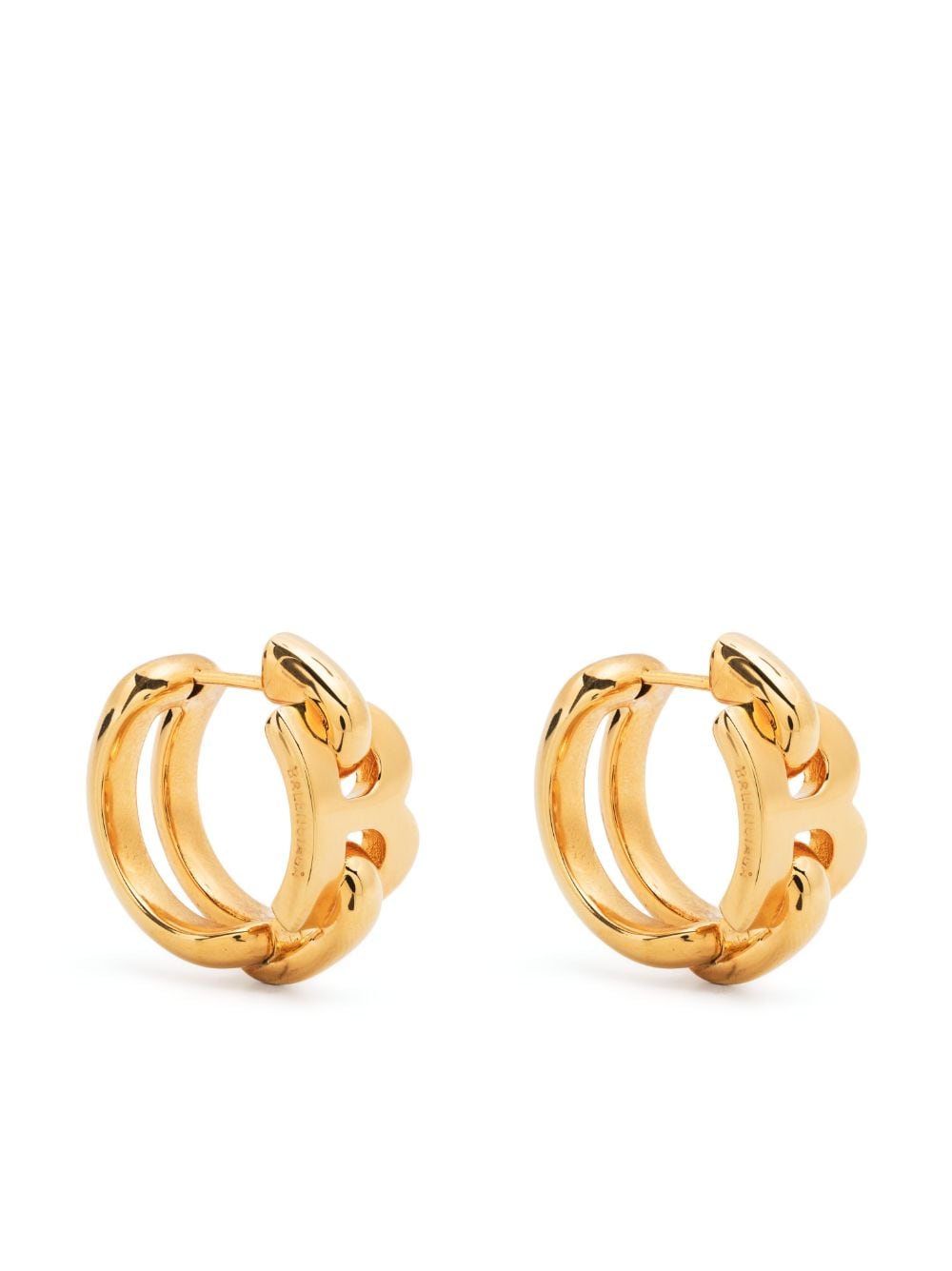 Balenciaga B-logo hoop earrings - Gold von Balenciaga