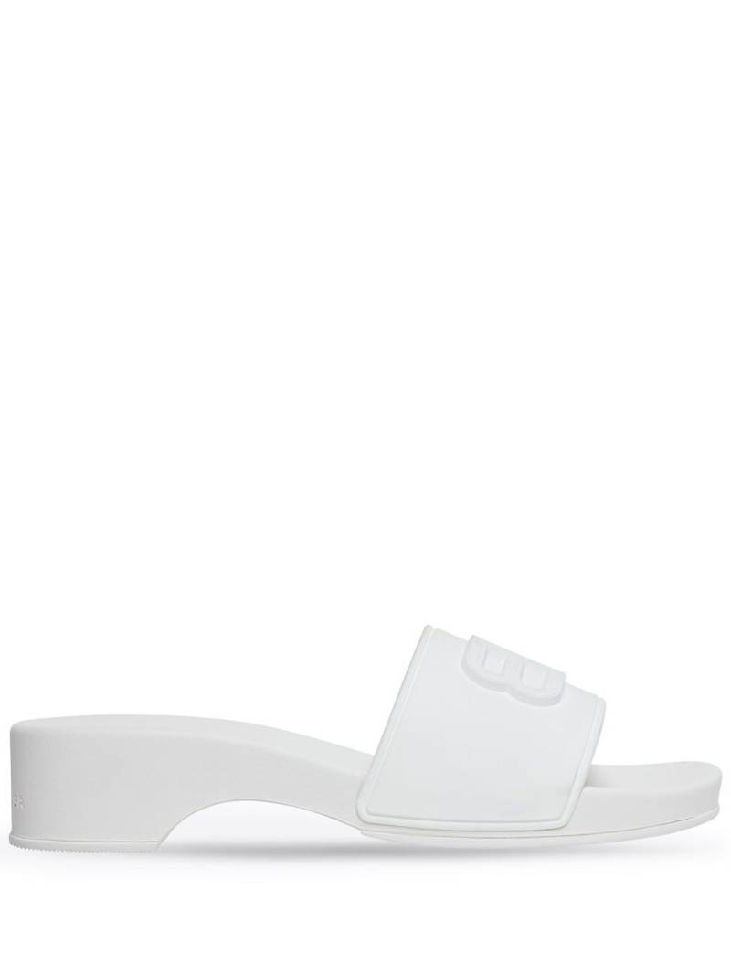 Balenciaga BB rubber slides - White von Balenciaga