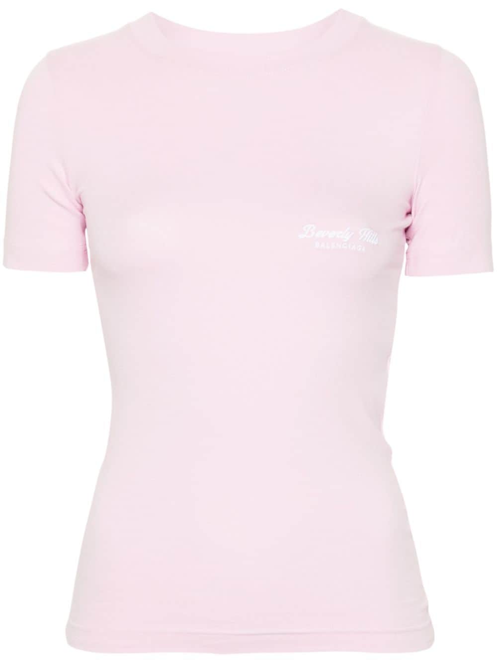 Balenciaga Beverly Hills embroidered T-shirt - Pink von Balenciaga