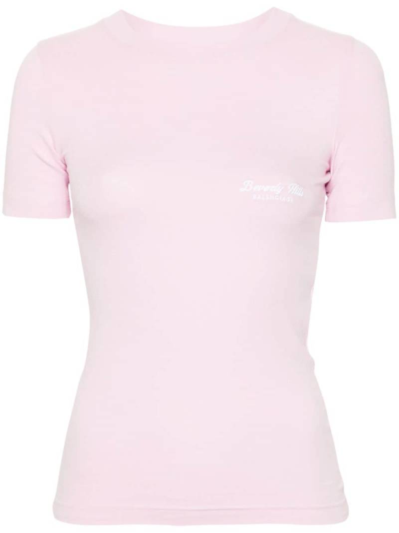 Balenciaga Beverly Hills embroidered T-shirt - Pink von Balenciaga