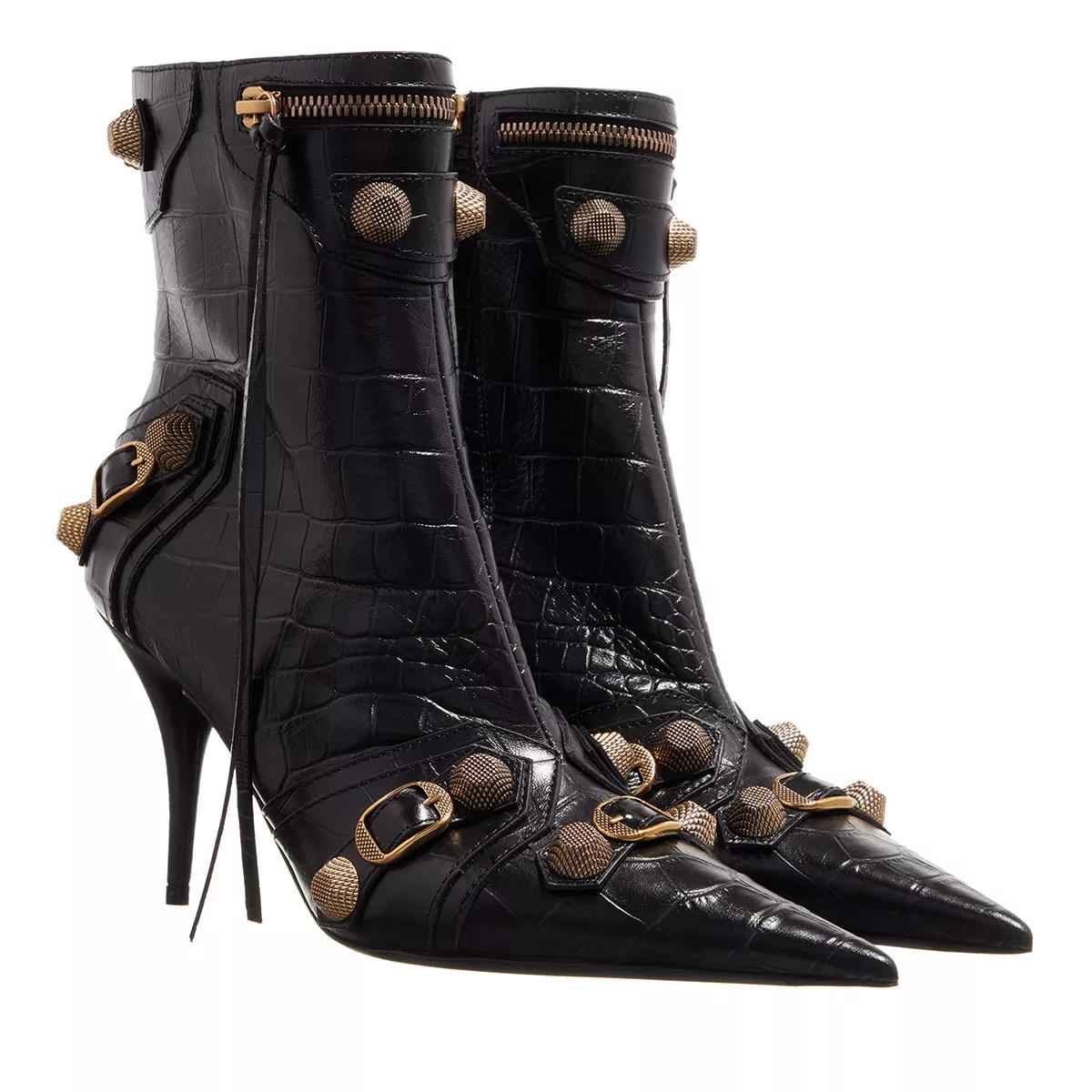 Balenciaga Boots & Stiefeletten - Women´s Cagole Bootie Crocodile Embossed - Gr. 38 (EU) - in Schwarz - für Damen von Balenciaga