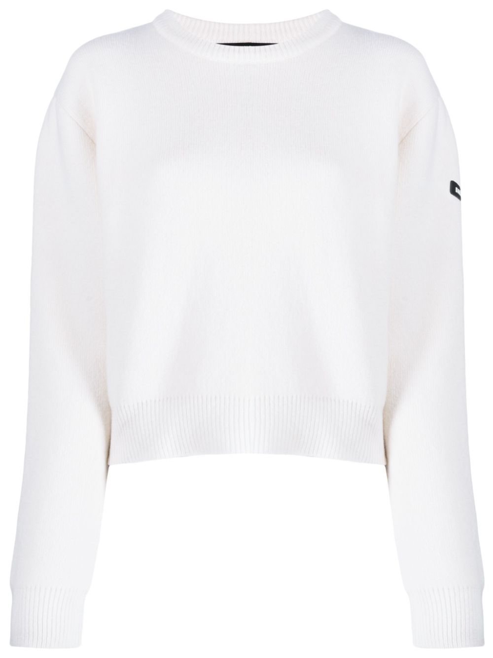 Balenciaga logo-patch stretch-wool jumper - White von Balenciaga