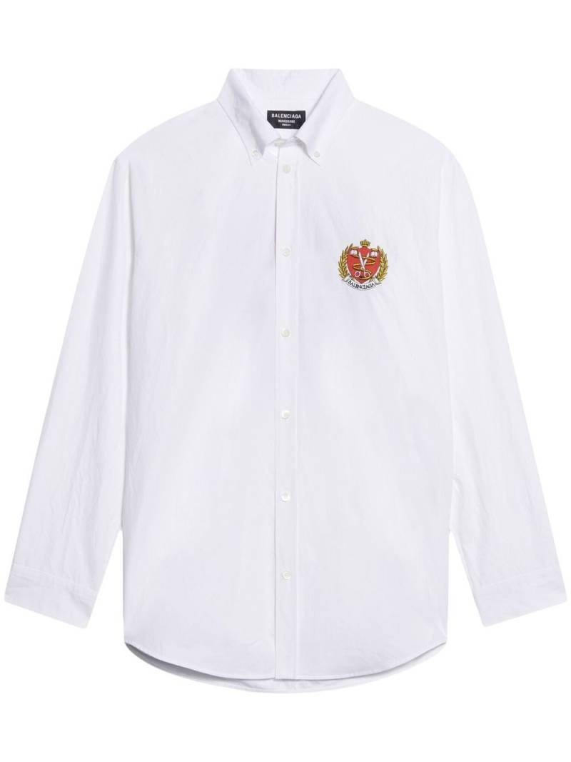 Balenciaga College logo-print shirt - White von Balenciaga