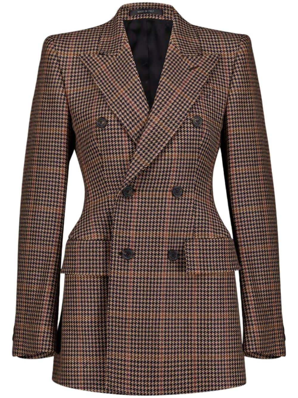 Balenciaga Hourglass check-pattern blazer - Neutrals von Balenciaga