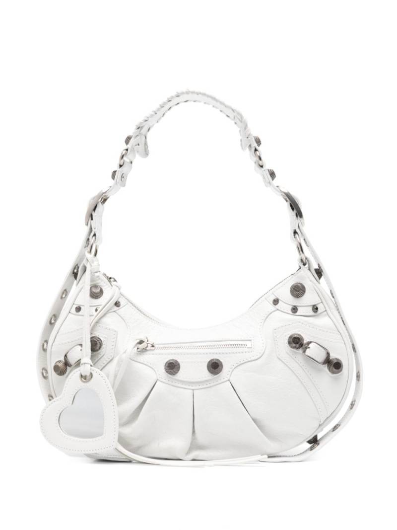 Balenciaga Le Cagole S leather shoulder bag - White von Balenciaga