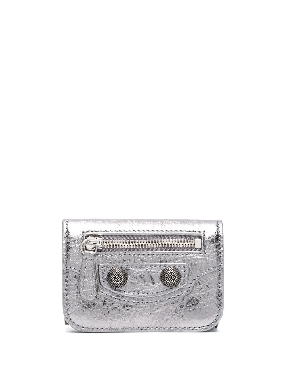 Balenciaga Le Cagole metallic mini wallet - Silver von Balenciaga