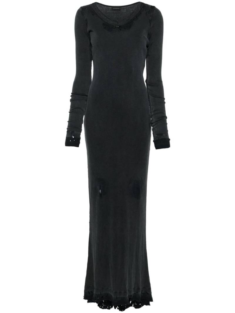 Balenciaga distressed maxi dress - Black von Balenciaga