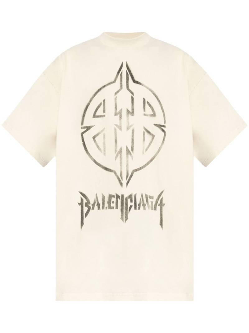 Balenciaga Metal BB Stencil cotton T-shirt - White von Balenciaga