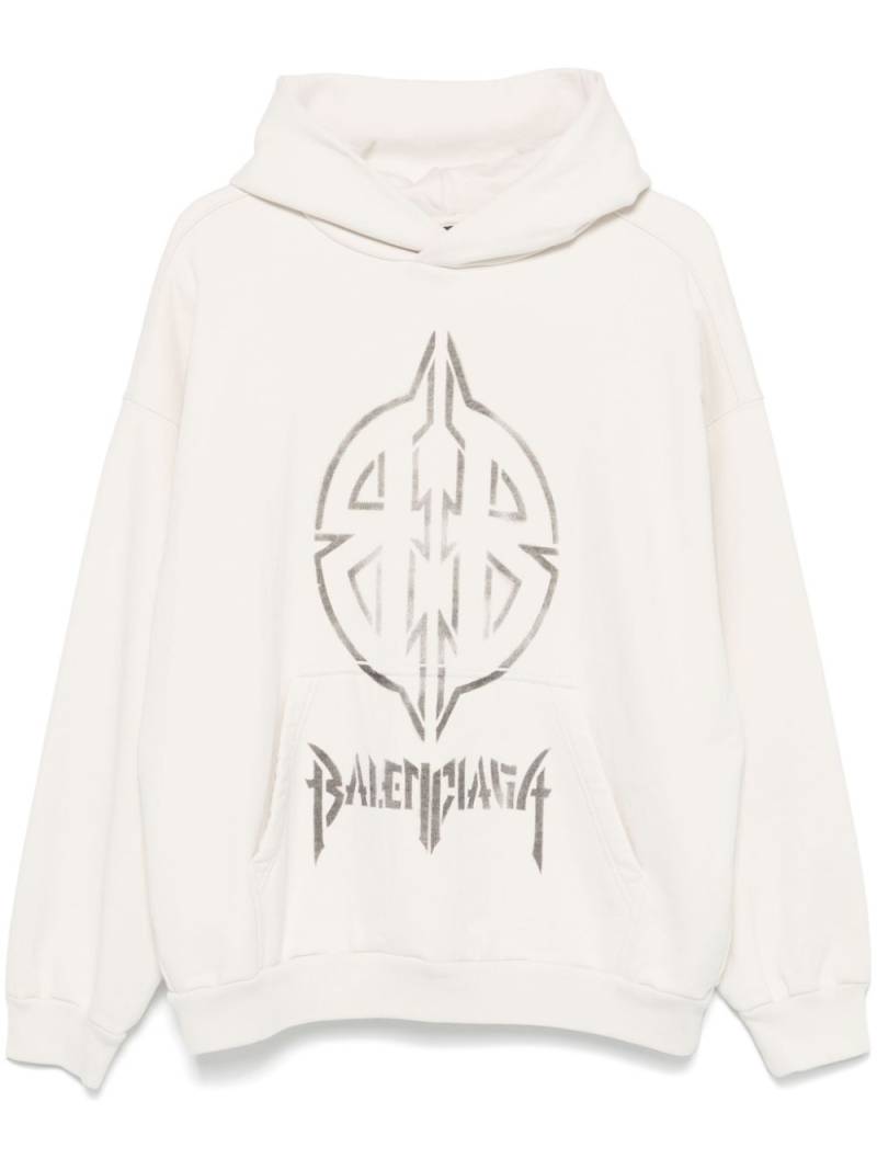 Balenciaga Metal BB stencil hoodie - Neutrals von Balenciaga