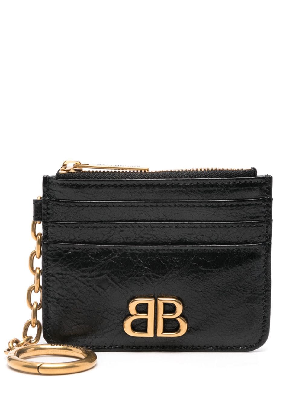 Balenciaga Monaco leather cardholder - Black von Balenciaga