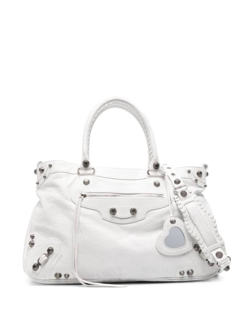 Balenciaga Neo Cagole XL leather tote bag - White von Balenciaga