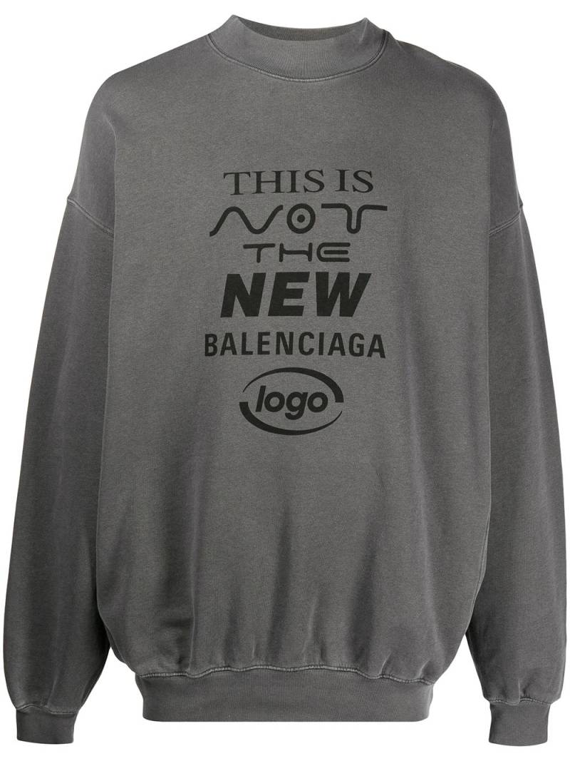 Balenciaga New logo printed sweatshirt - Grey von Balenciaga