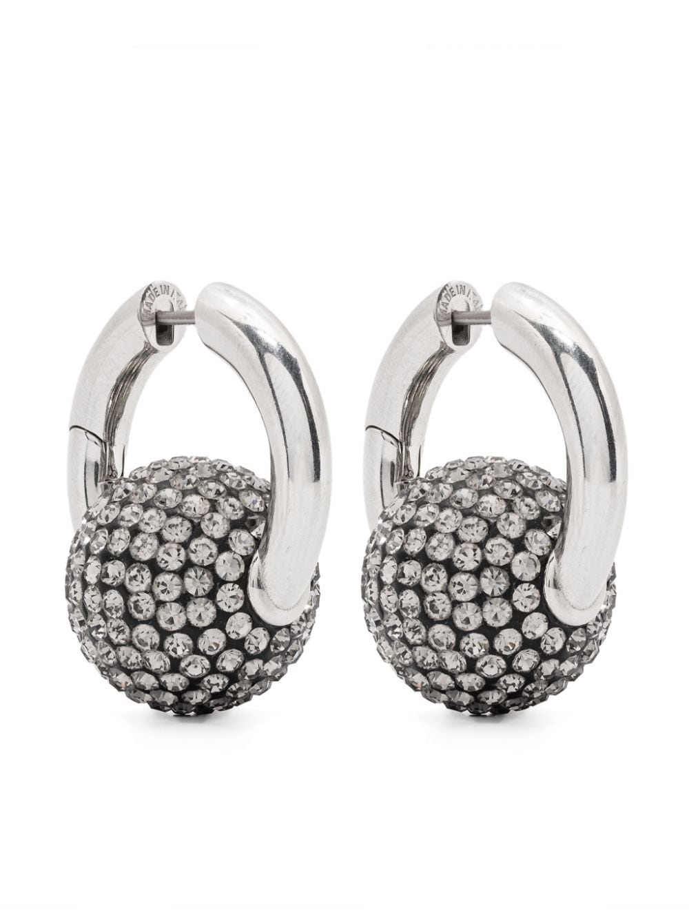 Balenciaga Quantum crystal-embellished hoop earrings - Silver von Balenciaga